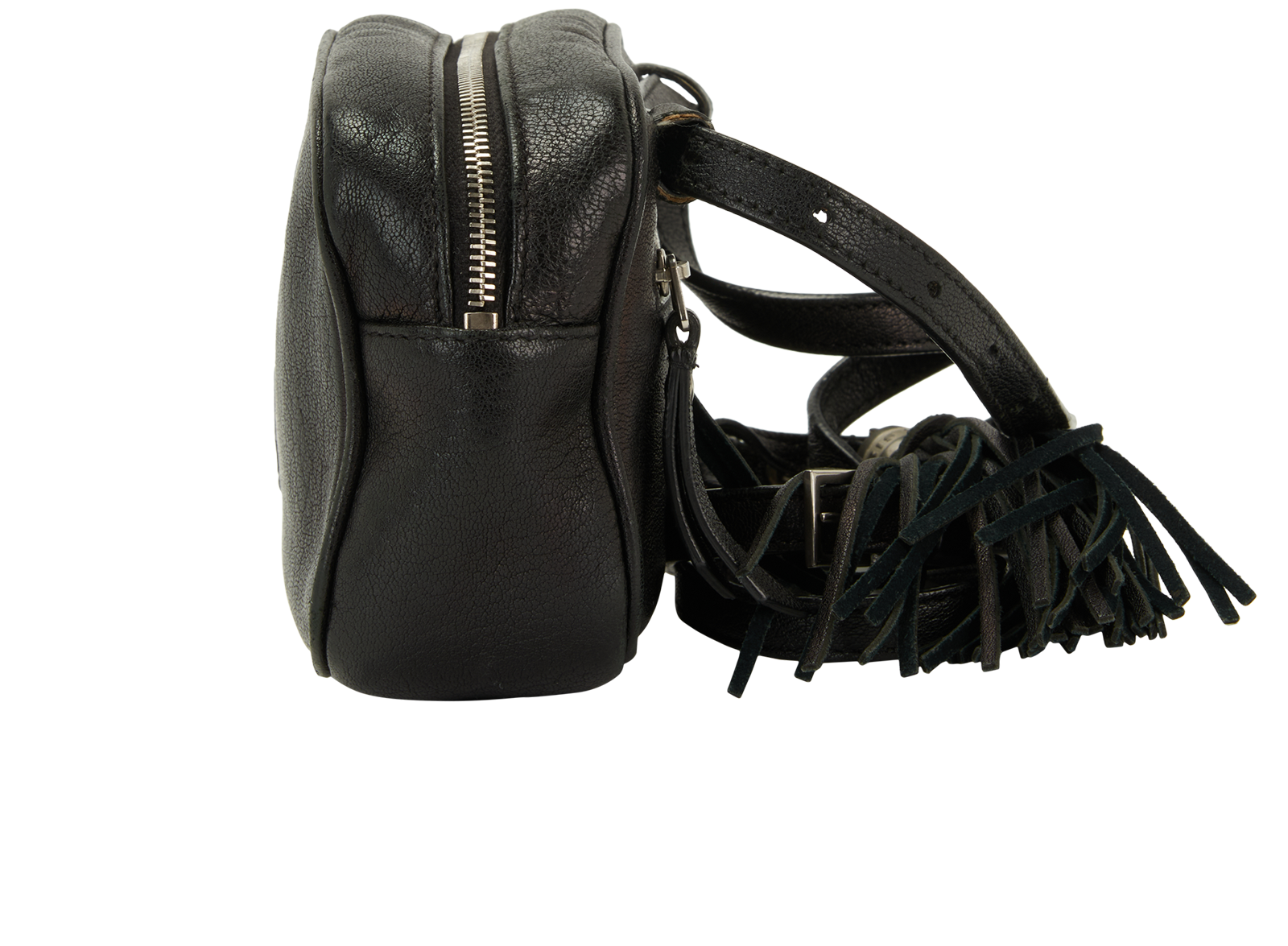 Tassel Belt Bag, &pound;450, Handbags, Black, Leather, Bottom view